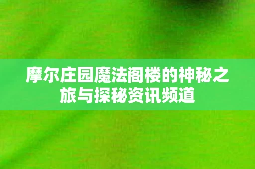 摩尔庄园魔法阁楼的神秘之旅与探秘资讯频道图片