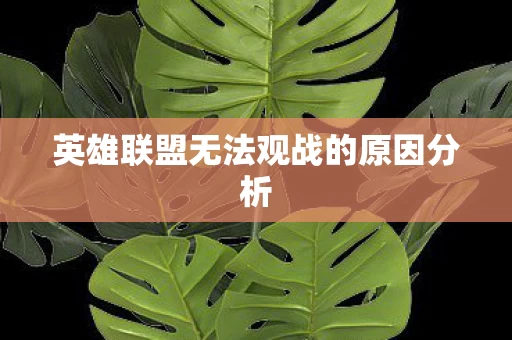 英雄联盟无法观战的原因分析图片