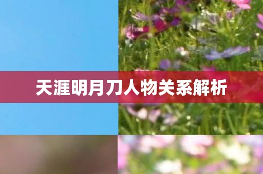 天涯明月刀人物关系解析图片