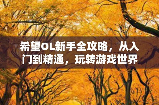希望OL新手全攻略图片