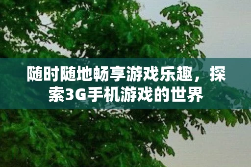 探索3G手机游戏的世界图片