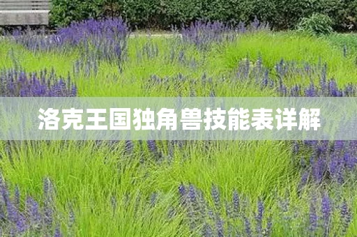 洛克王国独角兽技能表详解图片