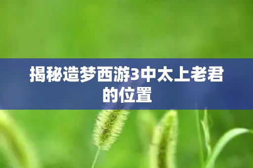 揭秘造梦西游3中太上老君的位置图片