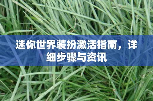 迷你世界装扮激活指南图片
