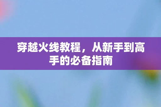 从新手到高手的必备指南图片