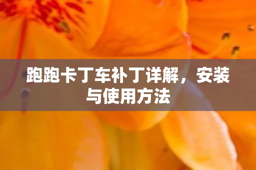 跑跑卡丁车补丁详解图片