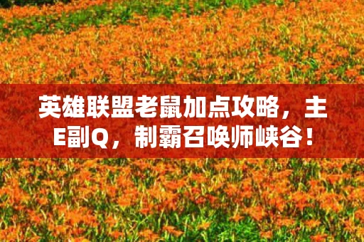 英雄联盟老鼠加点攻略图片