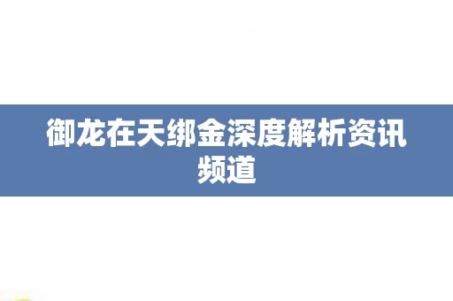 御龙在天绑金深度解析资讯频道图片