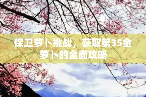 获取第35金萝卜的全面攻略图片