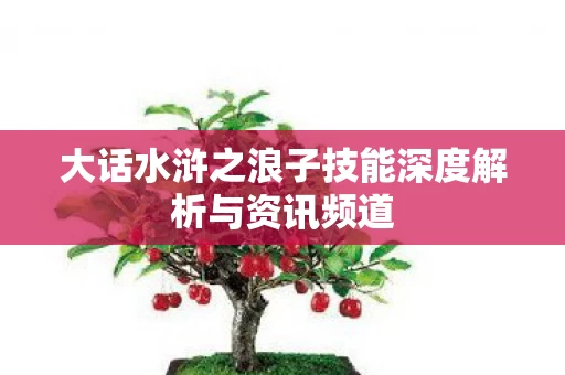 大话水浒之浪子技能深度解析与资讯频道图片