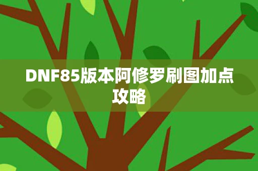 DNF85版本阿修罗刷图加点攻略图片
