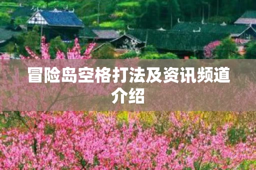 冒险岛空格打法及资讯频道介绍图片