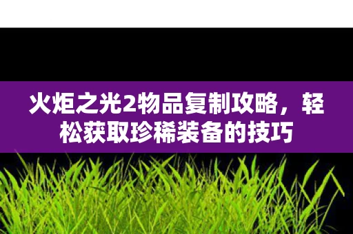 火炬之光2物品复制攻略图片