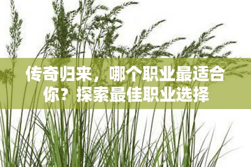 哪个职业最适合你图片