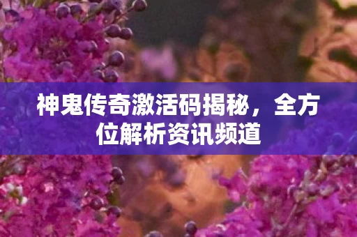 神鬼传奇激活码揭秘图片