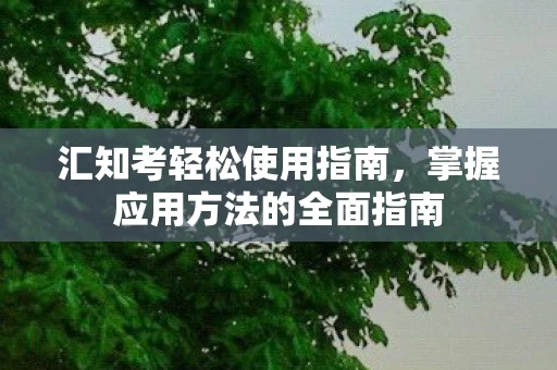 掌握应用方法的全面指南图片