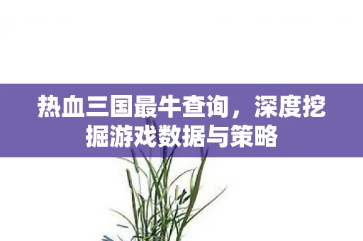 深度挖掘游戏数据与策略图片