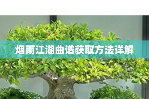 烟雨江湖曲谱获取方法详解图片