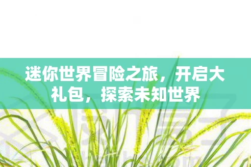 迷你世界冒险之旅图片