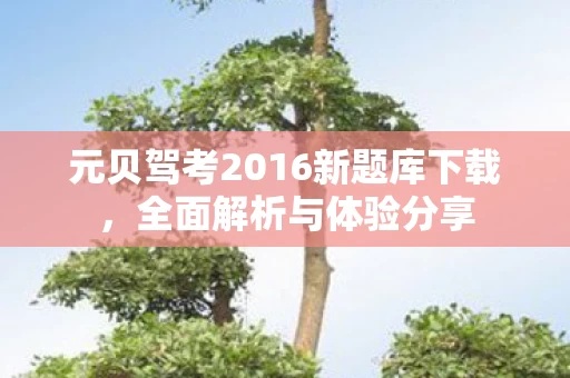 元贝驾考2016新题库下载图片