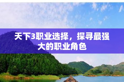 探寻最强大的职业角色图片