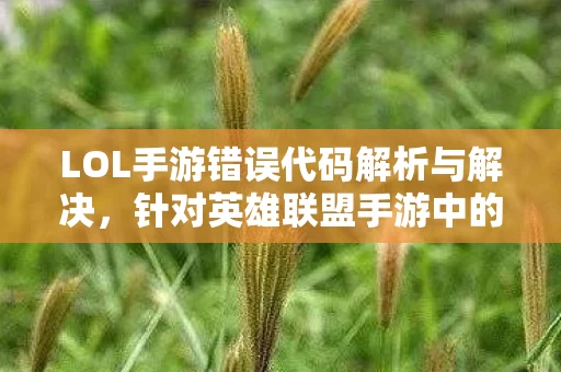 针对英雄联盟手游中的100034错误代码图片