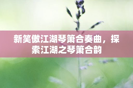 新笑傲江湖琴箫合奏曲图片