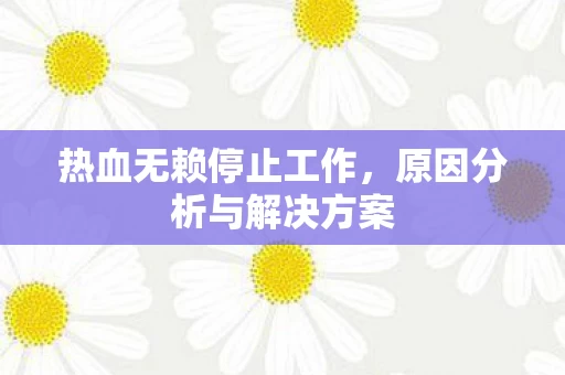 原因分析与解决方案图片