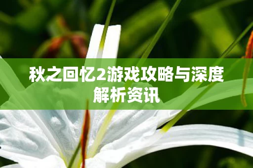 秋之回忆2游戏攻略与深度解析资讯图片