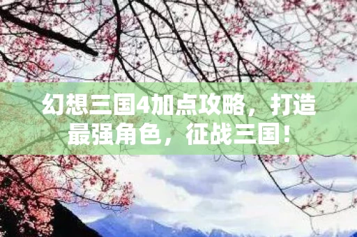 幻想三国4加点攻略图片