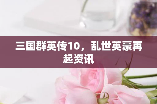 乱世英豪再起资讯图片