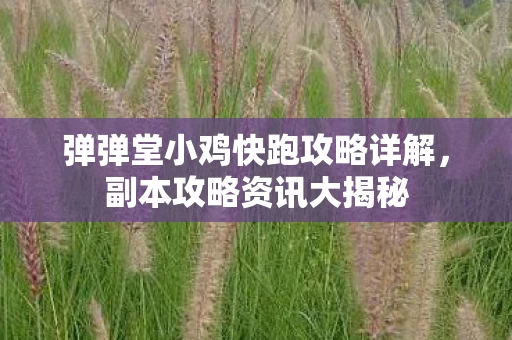 弹弹堂小鸡快跑攻略详解图片