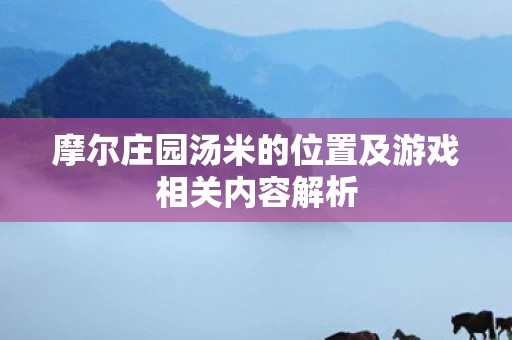 摩尔庄园汤米的位置及游戏相关内容解析图片