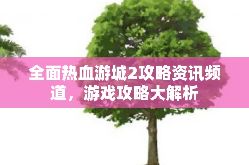 全面热血游城2攻略资讯频道图片