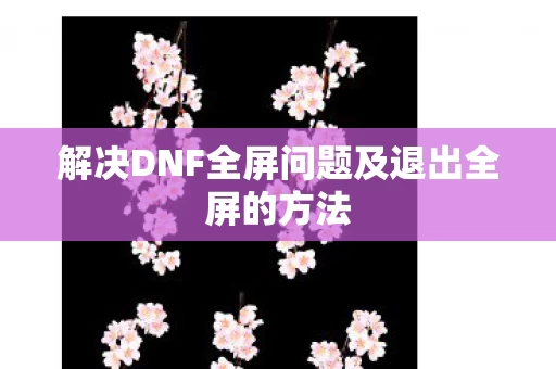 解决DNF全屏问题及退出全屏的方法图片