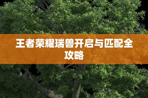 王者荣耀瑞兽开启与匹配全攻略图片