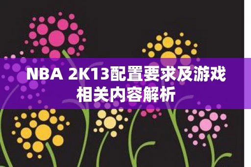 NBA 2K13配置要求及游戏相关内容解析 NBA 2K13配置要求及游戏相关内容解析
