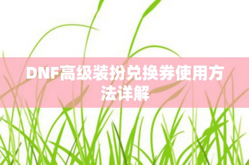 DNF高级装扮兑换券使用方法详解图片