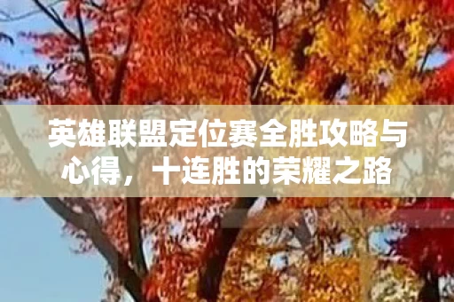 英雄联盟定位赛全胜攻略与心得图片