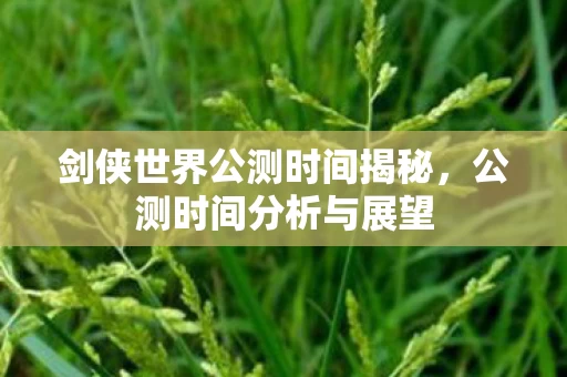 剑侠世界公测时间揭秘图片