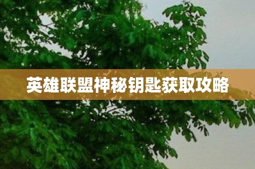 英雄联盟神秘钥匙获取攻略图片