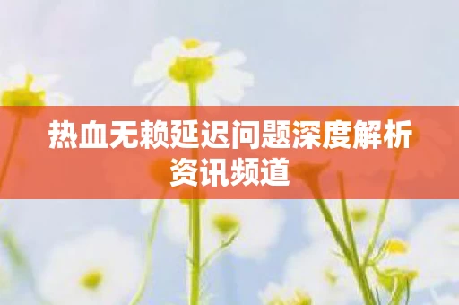 热血无赖延迟问题深度解析资讯频道图片