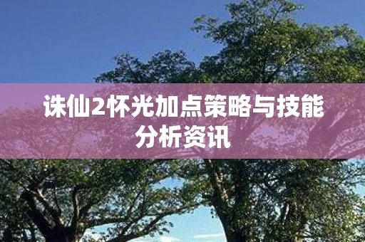 诛仙2怀光加点策略与技能分析资讯图片