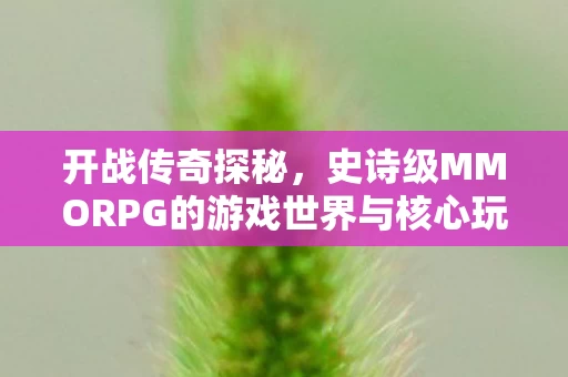 史诗级MMORPG的游戏世界与核心玩法图片