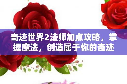 奇迹世界2法师加点攻略图片