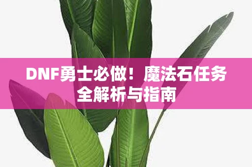 魔法石任务全解析与指南图片