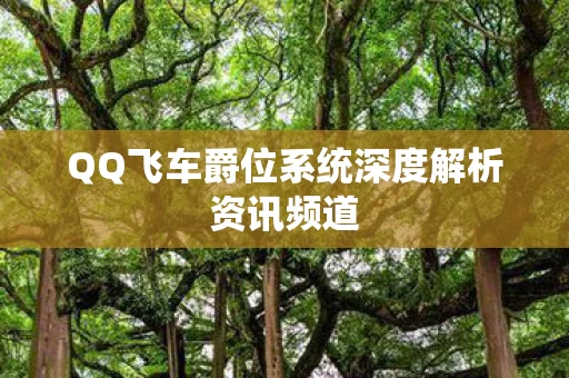 QQ飞车爵位系统深度解析资讯频道图片