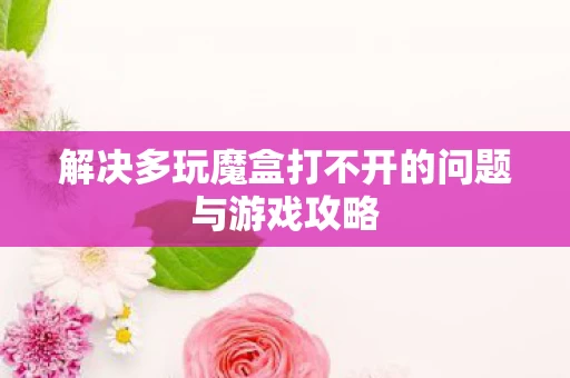 解决多玩魔盒打不开的问题与游戏攻略图片