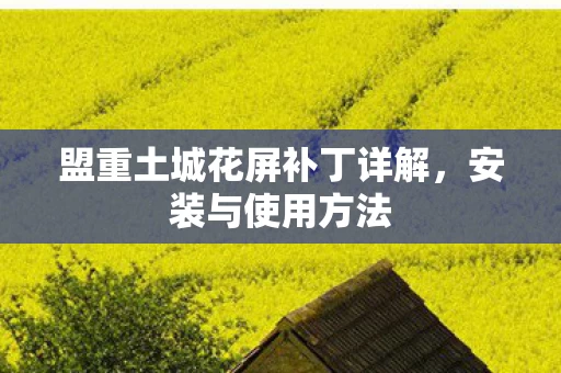 盟重土城花屏补丁详解图片