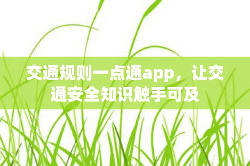 让交通安全知识触手可及图片